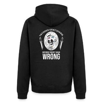 Tattoo Motive - Tatooed Gentleman - Tattooed Ink - Unisex Premium Organic Zip Hoodie - black - Back - Nico (187cm)