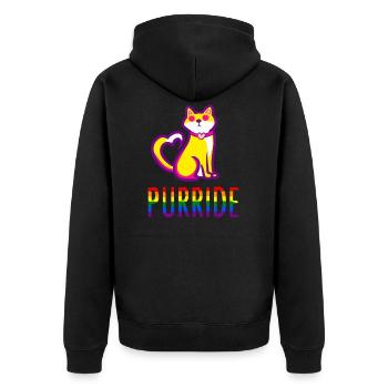 Schwul Lesbisch Regenbogen LGBT Gay Pride Geschenk - Unisex Premium Bio Zip Hoodie - Schwarz - Hinten - Nico (187cm)