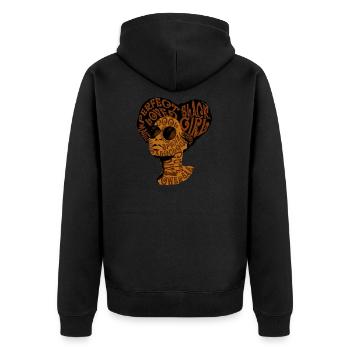 Black Girl - Melanin Afro Dark-skinned Colored - Unisex Premium Organic Zip Hoodie - black - Back - Nico (187cm)