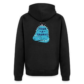 4ème anniversaire anniversaire garçon dinosaure quatre - Veste à capuche bio Premium Unisexe - noir - Dos - Nico (187cm)