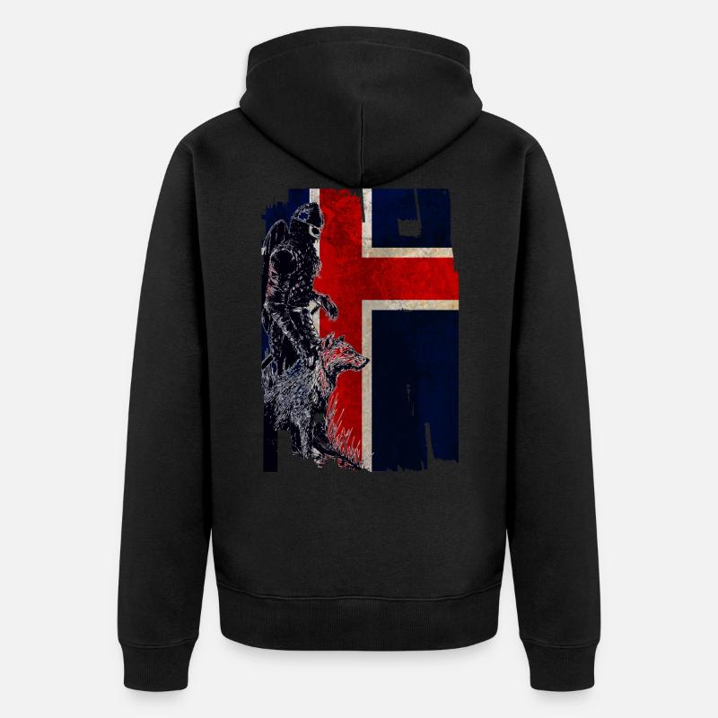 île des loups viking - Veste à capuche bio Premium Unisexe - noir