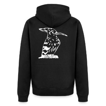 Wiedehopf ähnlicher Vogel - Unisex Premium Bio Zip Hoodie - Schwarz - Hinten - Nico (187cm)