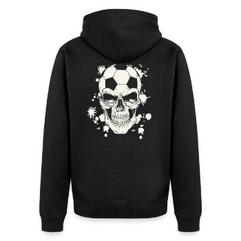 Crâne de football - Veste à capuche bio Premium Unisexe - noir - Dos - Nico (187cm)