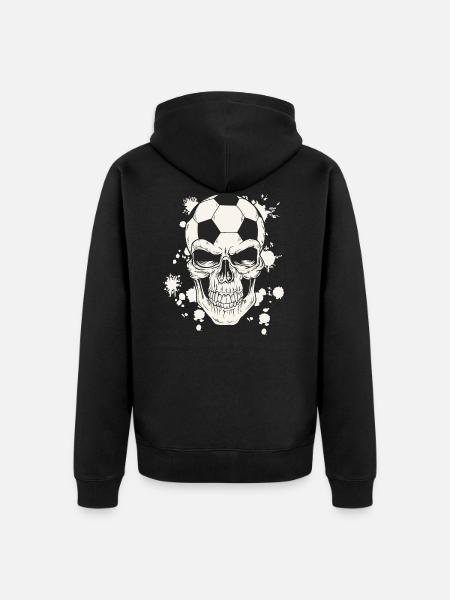 Soccer skull - Unisex Premium Organic Zip Hoodie - black