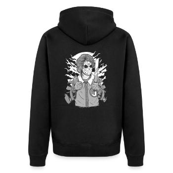 Clown Killer / Halloween (0015) - Veste à capuche bio Premium Unisexe - noir - Dos - Nico (187cm)