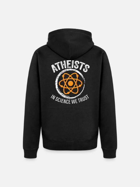 atheist - Unisex Premium Organic Zip Hoodie - black