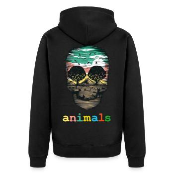 Hambacher forest nature forest save environnement - Veste à capuche bio Premium Unisexe - noir - Dos - Nico (187cm)