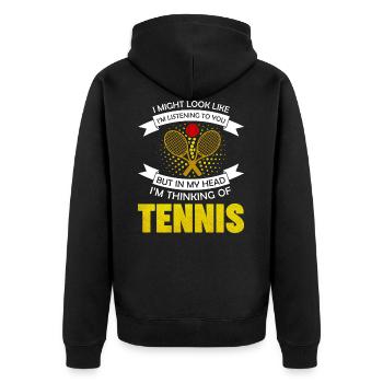 tennis - Veste à capuche bio Premium Unisexe - noir - Dos - Nico (187cm)