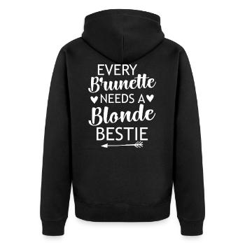 Chaque brune a besoin d'une bête blonde - petites amies - Veste à capuche bio Premium Unisexe - noir - Dos - Nico (187cm)