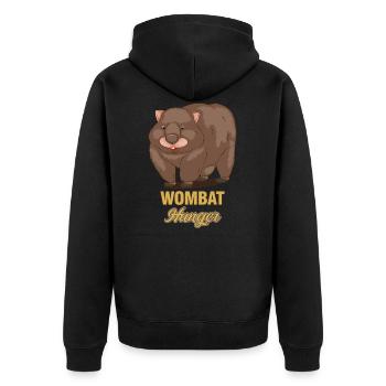 Fat Wombat a faim - Édition limitée - Veste à capuche bio Premium Unisexe - noir - Dos - Nico (187cm)