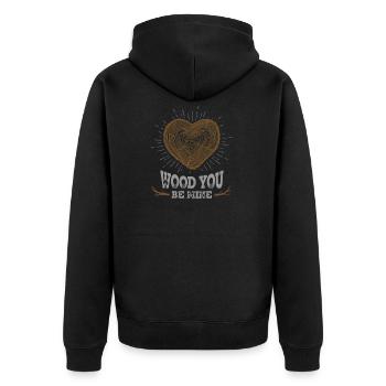 Wood You Be Mine - Unisex Premium Bio Zip Hoodie - Schwarz - Hinten - Nico (187cm)