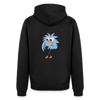 Gerdi geht - Unisex Premium Bio Zip Hoodie - Schwarz - Hinten - Nico (187cm)