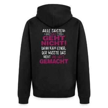 C’est un bon dicton . - Veste à capuche bio Premium Unisexe - noir - Dos - Nico (187cm)