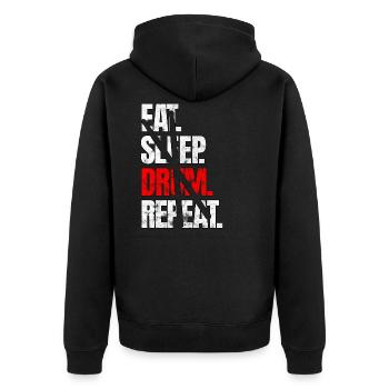 Drums - Unisex Premium Organic Zip Hoodie - black - Back - Nico (187cm)