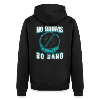 Drums - Unisex Premium Organic Zip Hoodie - black - Back - Nico (187cm)