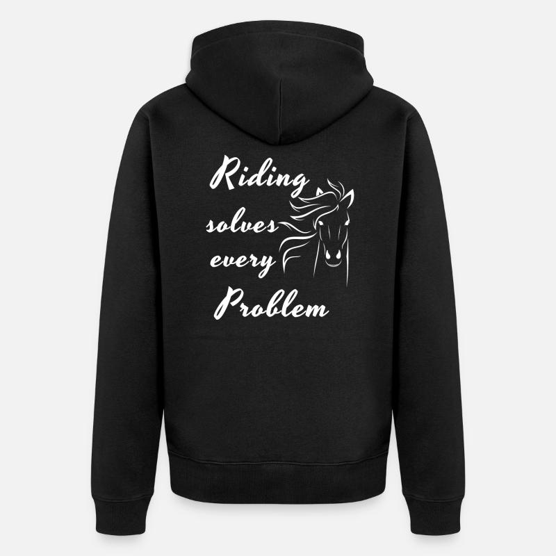 cheval - Veste à capuche bio Premium Unisexe - noir