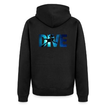 Scuba diving - Unisex Premium Organic Zip Hoodie - black - Back - Nico (187cm)