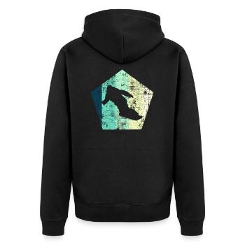 Snowboarding - Unisex Premium Bio Zip Hoodie - Schwarz - Hinten - Nico (187cm)