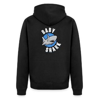 shark - Unisex Premium Organic Zip Hoodie - black - Back - Nico (187cm)