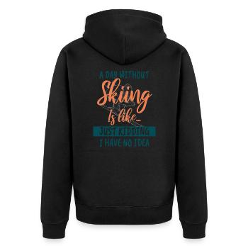 Skiing Skiing Skiing Skiing Skiing - Unisex Premium Organic Zip Hoodie - black - Back - Nico (187cm)