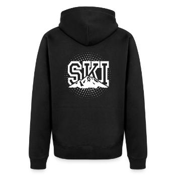 Skiing Skiing Skiing Skiing Skiing - Unisex Premium Organic Zip Hoodie - black - Back - Nico (187cm)
