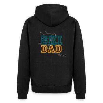 Skiing Skiing Skiing Skiing Skiing - Unisex Premium Organic Zip Hoodie - black - Back - Nico (187cm)