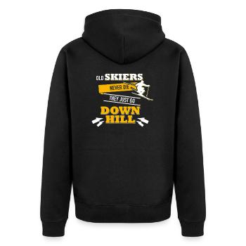Skiing Skiing Skiing Skiing Skiing - Unisex Premium Organic Zip Hoodie - black - Back - Nico (187cm)