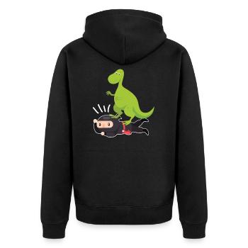Samurai Ninja avec dinosaure - Veste à capuche bio Premium Unisexe - noir - Dos - Nico (187cm)