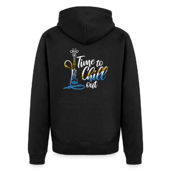 Shisha - Unisex Premium Bio Zip Hoodie - Schwarz - Hinten - Nico (187cm)