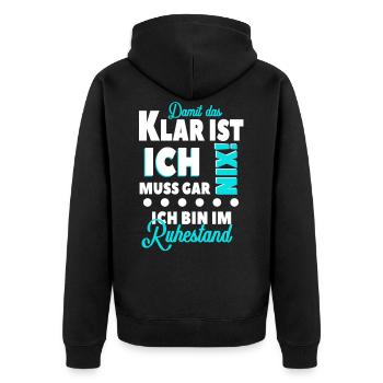 Retraite disant pension - Veste à capuche bio Premium Unisexe - noir - Dos - Nico (187cm)