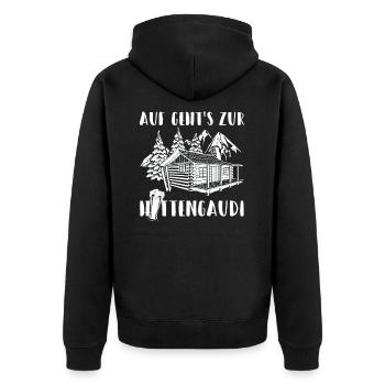 Après-Ski - Unisex Premium Bio Zip Hoodie - Schwarz - Hinten - Nico (187cm)