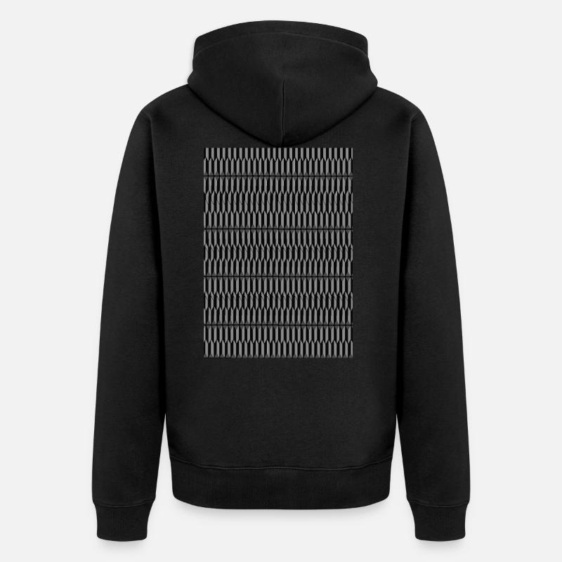 Pattern pattern in black / gray - Unisex Premium Organic Zip Hoodie - black