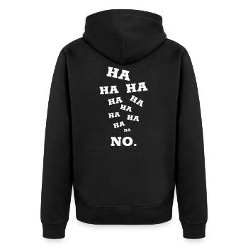 Paroles drôles et sarcastiques - Veste à capuche bio Premium Unisexe - noir - Dos - Nico (187cm)