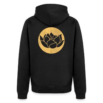 Silhouette de lotus yoga - Veste à capuche bio Premium Unisexe - noir - Dos - Nico (187cm)