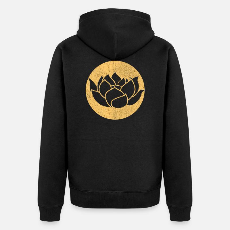 Silhouette de lotus yoga - Veste à capuche bio Premium Unisexe - noir