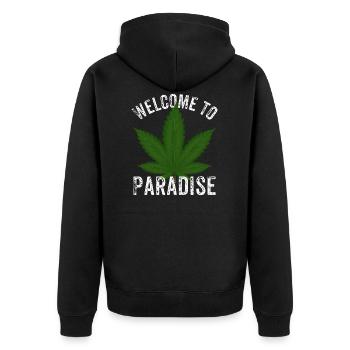Bienvenue sur Paradise Cannabis Cannabis Marijuana Cannabis - Veste à capuche bio Premium Unisexe - noir - Dos - Nico (187cm)