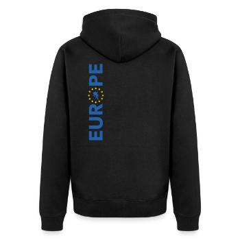 Europe EU European Union stars - Unisex Premium Organic Zip Hoodie - black - Back - Nico (187cm)