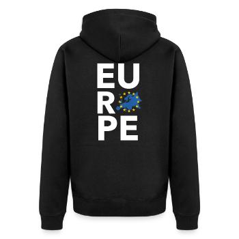 Europe EU European Union Star Map - Unisex Premium Organic Zip Hoodie - black - Back - Nico (187cm)