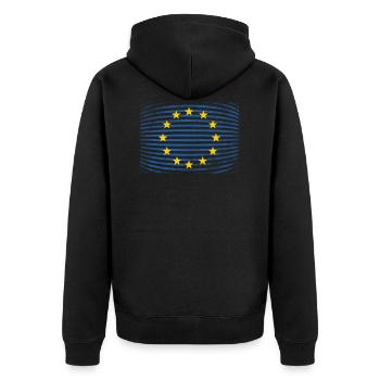 EU European Union Stars Flag Grunge - Unisex Premium Organic Zip Hoodie - black - Back - Nico (187cm)