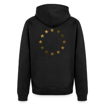 UNION EUROPÉENNE Etoiles Or - Veste à capuche bio Premium Unisexe - noir - Dos - Nico (187cm)