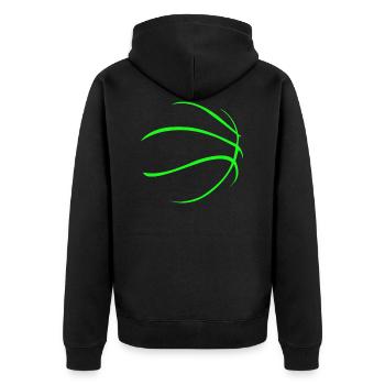 Basketball - Unisex Premium Bio Zip Hoodie - Schwarz - Hinten - Nico (187cm)