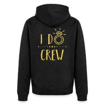 I Do Crew - Unisex Premium Bio Zip Hoodie - Schwarz - Hinten - Nico (187cm)