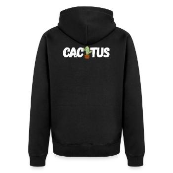 Cactus - Unisex Premium Bio Zip Hoodie - Schwarz - Hinten - Nico (187cm)
