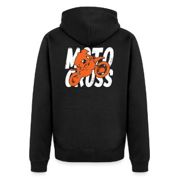 Motocross dirtbike pour garçons enfants - Veste à capuche bio Premium Unisexe - noir - Dos - Nico (187cm)