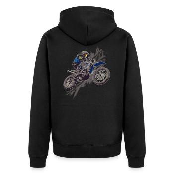 Motocross Dirt Bike motard hors route - Veste à capuche bio Premium Unisexe - noir - Dos - Nico (187cm)