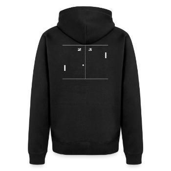 Ping Pong Retro Game Computerspiel 80s 80er - Unisex Premium Bio Zip Hoodie - Schwarz - Hinten - Nico (187cm)
