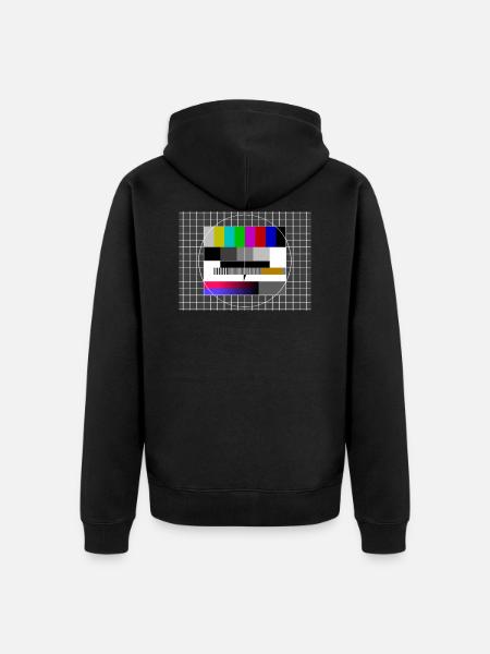 Testbild Sendepause 80er 80's - Unisex Premium Bio Zip Hoodie - Schwarz