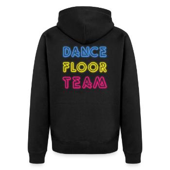 Dance Floor Team 80s Neon Disco Party - Unisex Premium Organic Zip Hoodie - black - Back - Nico (187cm)