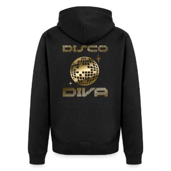 Disco Diva 80's Disco Ball Party - Unisex Premium Organic Zip Hoodie - black - Back - Nico (187cm)