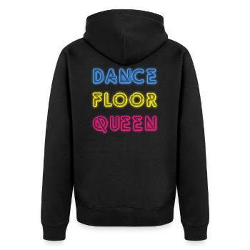 Dance Floor Queen 80s Neon Disco Party - Unisex Premium Organic Zip Hoodie - black - Back - Nico (187cm)